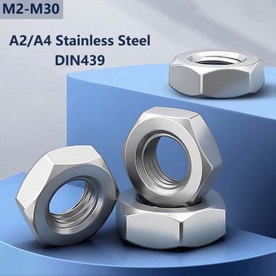 Thin Half Lock Nut A2/A4 Stainless Steel DIN439 Low Profile Half Lock Nut M2-M30