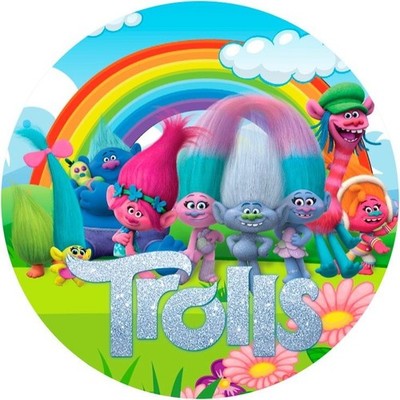 Trolls Essbar Zuckermasse Tortenbild Tortenaufleger Torte