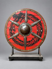 Shield Viking Wooden Heavy 24" Medieval Metal Fitted Battle Ready Handmade