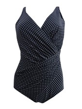 Miraclesuit Women's Pin Point Oceanus One Piece Swimsuit 10DD, Black 