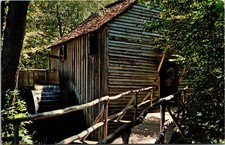 John P Cable Mill Postcard Gatlinburg TN 1966 Handwritten Postmarked Smoky Mtns