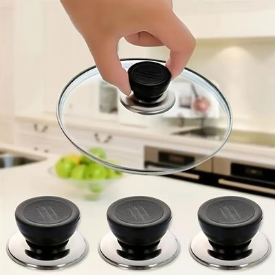 3x Anti-Scald Lid Handles - Universal Stainless Steel Lid Accessories