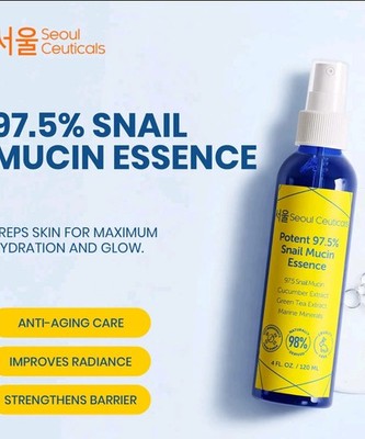 Korean Snail Mucin Face Mist - 97.5% Essence for Hydration & Anti-Aging - 4oz