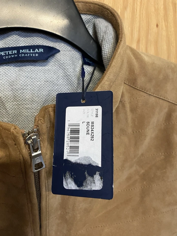 Peter Millar Men's Large Sand Dune Crown Crafted Vista Suede Vest $1495 - Image 3 of 4
