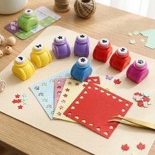 8Pcs Mini Paper Punch Set, Assorted Shapes Craft Hole Punchers for Scrapbooking