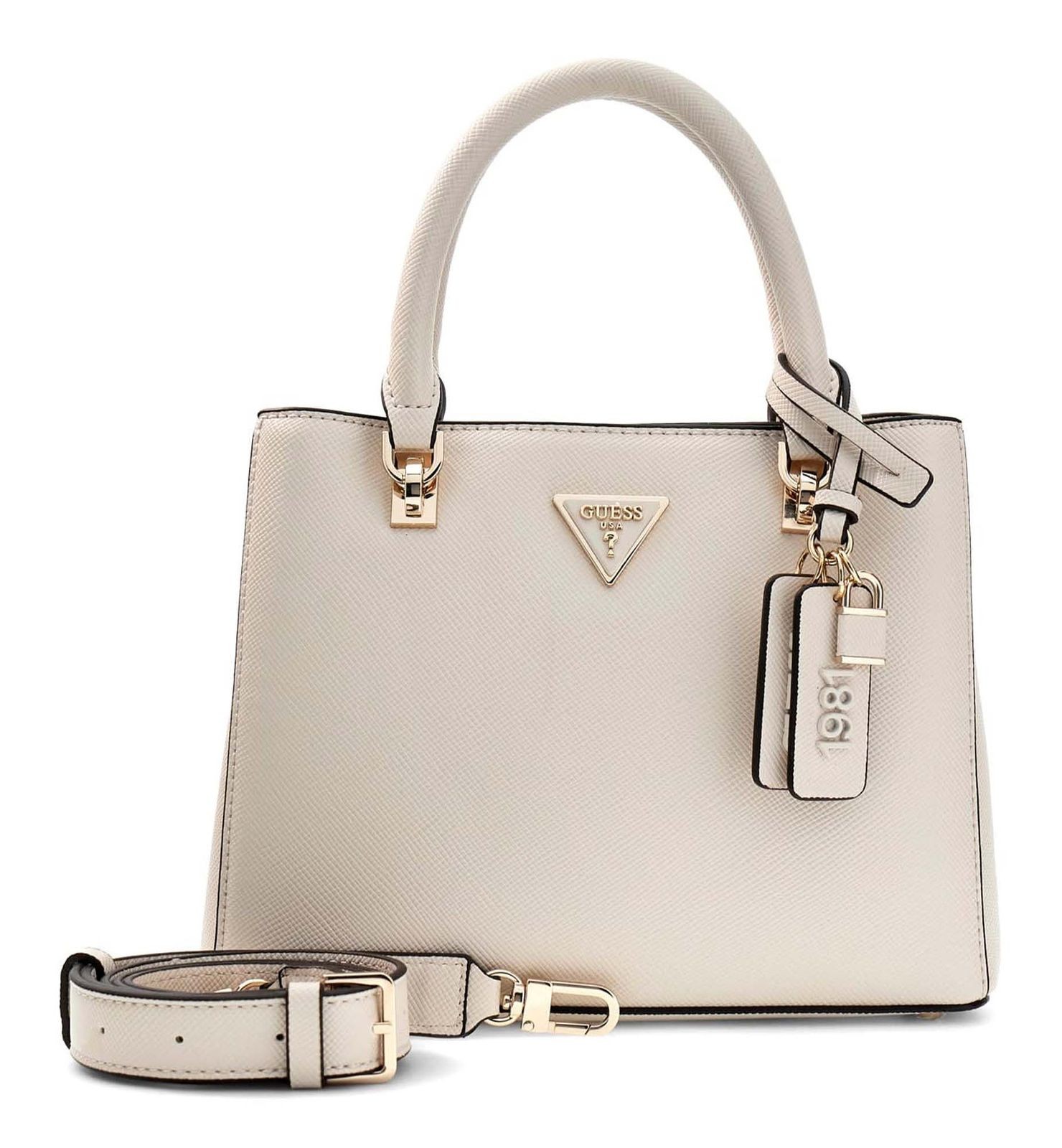 GUESS handbag Noelle II Multi Compartment Satchel S Bone