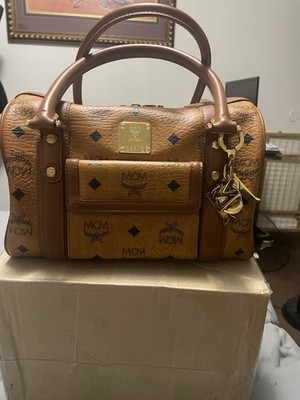 Vintage MCM Cognac Visetos Boston Bag | eBay