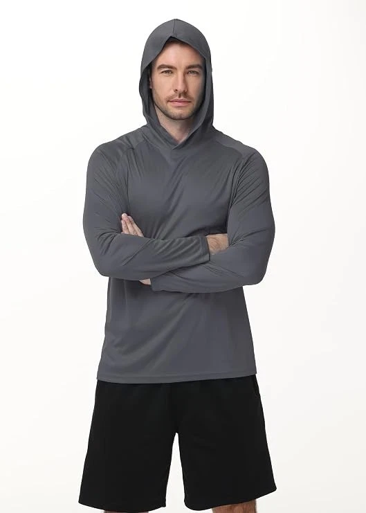 3 Unidades de camisetas manga larga con capucha para hombres para ir de pezca image 2