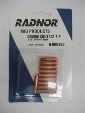 Radnor 000068 Contact Tip, Miller Style, .35", 10 Pieces, 64002906