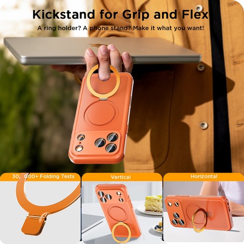 For Apple iPhone 17 Pro Max Waterproof Case Magnetic Shockproof Ring Stand Cover - Picture 6 of 8