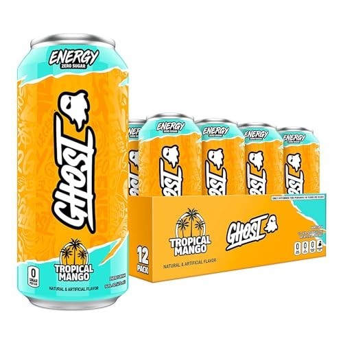 GHOST Energy Drink ,12 Pack, Tropical Mango, 16oz Cans.
