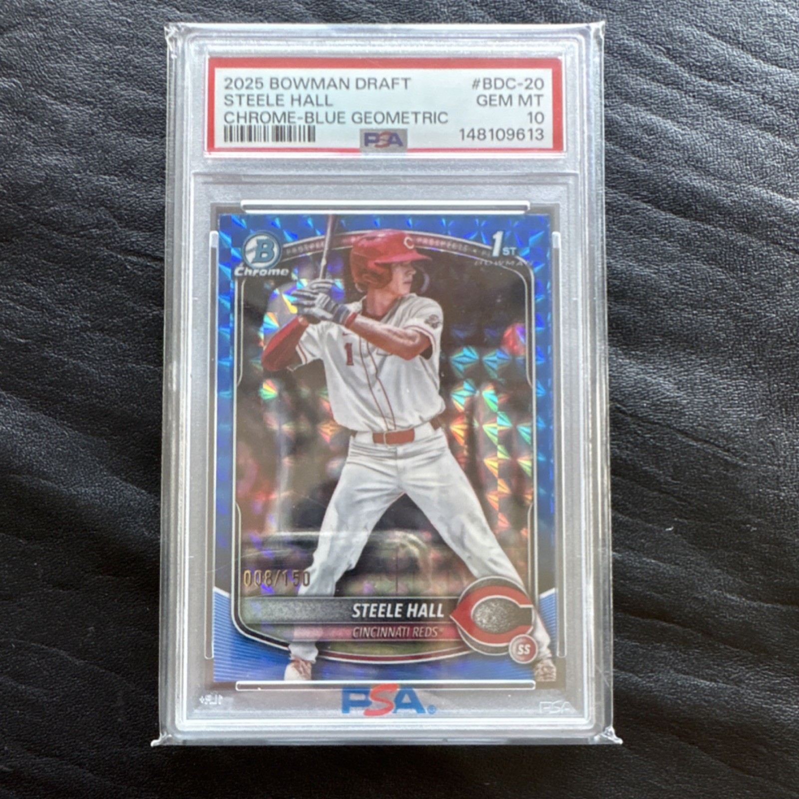 2025 Bowman Draft-Chrome Steele Hall #BDC-20 Blue Geometric Refractor /150 (RC)