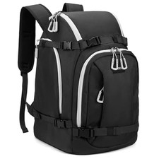 Ski Boot Bag, 50L Ski Boot Travel Backpack for Skis, Snowboard Black