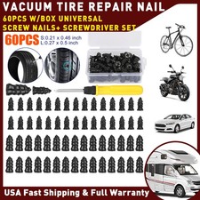 60PCS Car Vacuum Tire Repair Rubber Nail Screw Nails+ Screwdriver Tool Set w/Box