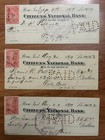 United States 1899 Three Old " Citizens National Bank ". Peru, Indiana Bank Chec — photo 1