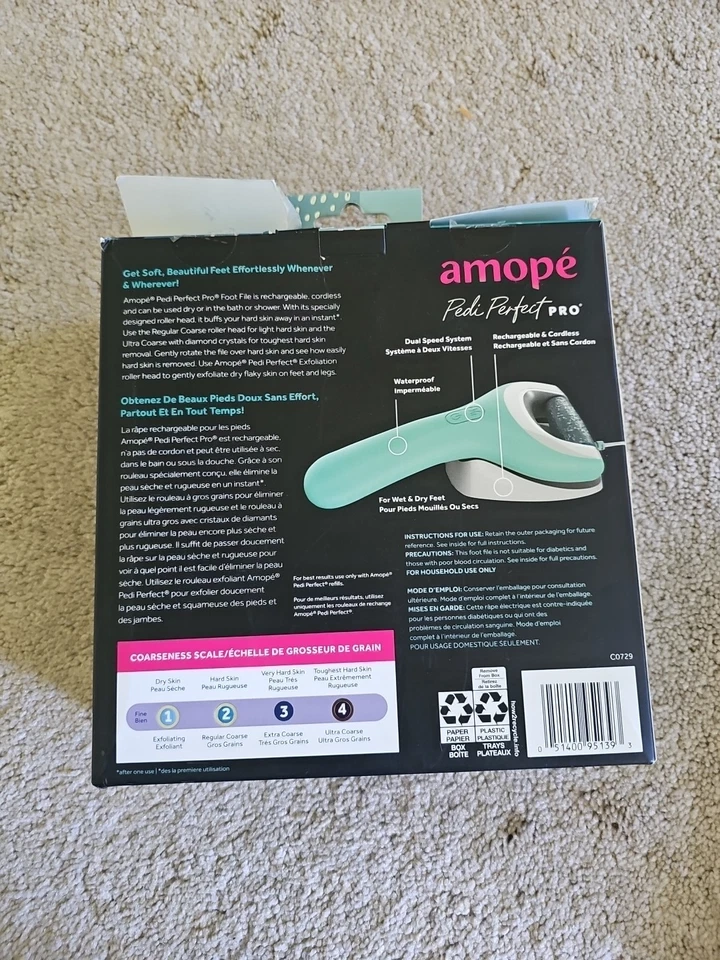 Amope Pedi Perfect Pro аккумуляторная пилка для ног - средство для удаления мозолей влажной и сухой уборки - Изображение 2 из 4