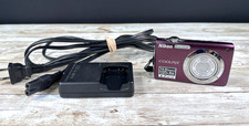 Nikon Coolpix S3000 12MP Digital Camera w/4x Wide Zoom Plum w/ Charger  SD Card