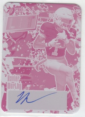 2023 Pro Set XAVIER WORTHY RC AUTO 1/1 MAGENTA PRINTING PLATE AUTOGRAPH CHIEFS