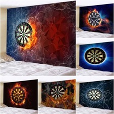 Large Darts Board in Fire and Water Wall Hanging Tapestry Bedroom Backdrop Mural