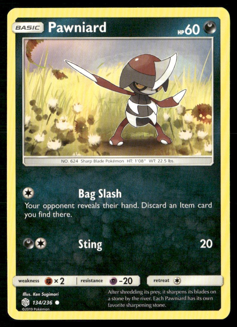 Pawniard 134/236 Common Cosmic Eclipse Pokemon Lightly Played