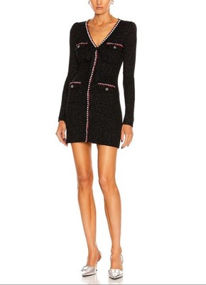 $495 Self Portrait Lurex Knit Mini Dress Size Medium