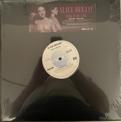 Alice Deejay- Back In My Life (4 Versions) 12'' Vinyl Single- Brand New Sealed