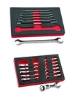 Britool Ultra Thin Spanner Set 6-19mm + Stubby Flexi Ratchet Spanner Set