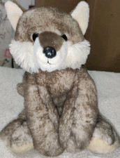 2021 The Petting Zoo 8" Timber Wolf Plush Stuffed Animal Realistic Brown White