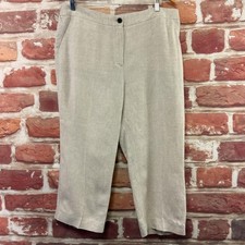 Talbots Pants Womens 16P Beige Linen Cropped Dress Casual Career Trousers