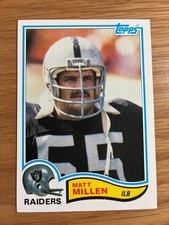 1982 Topps Matt Millen Rookie Card Oakland Raiders #196. rookie card picture