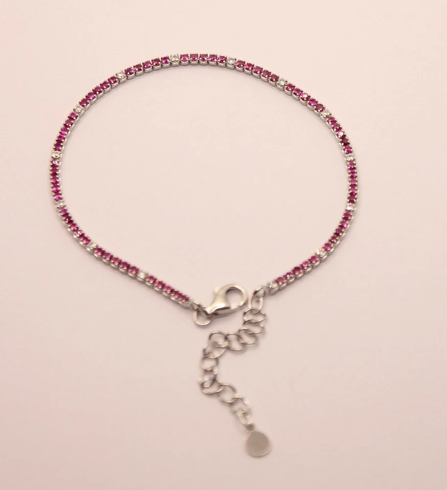 BRACCIALE TENNIS ARGENTO ZIRCONI COLORATI MM 1,75 CM 16 -18,5 RODIATI EXPLOIT - Immagine 4 di 4