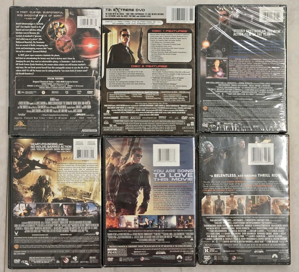**NEW SEALED** TERMINATOR Complete 1-6 Movie Collection DVD Film 1 2 3 4 5 6 (K) - Image 2 of 4