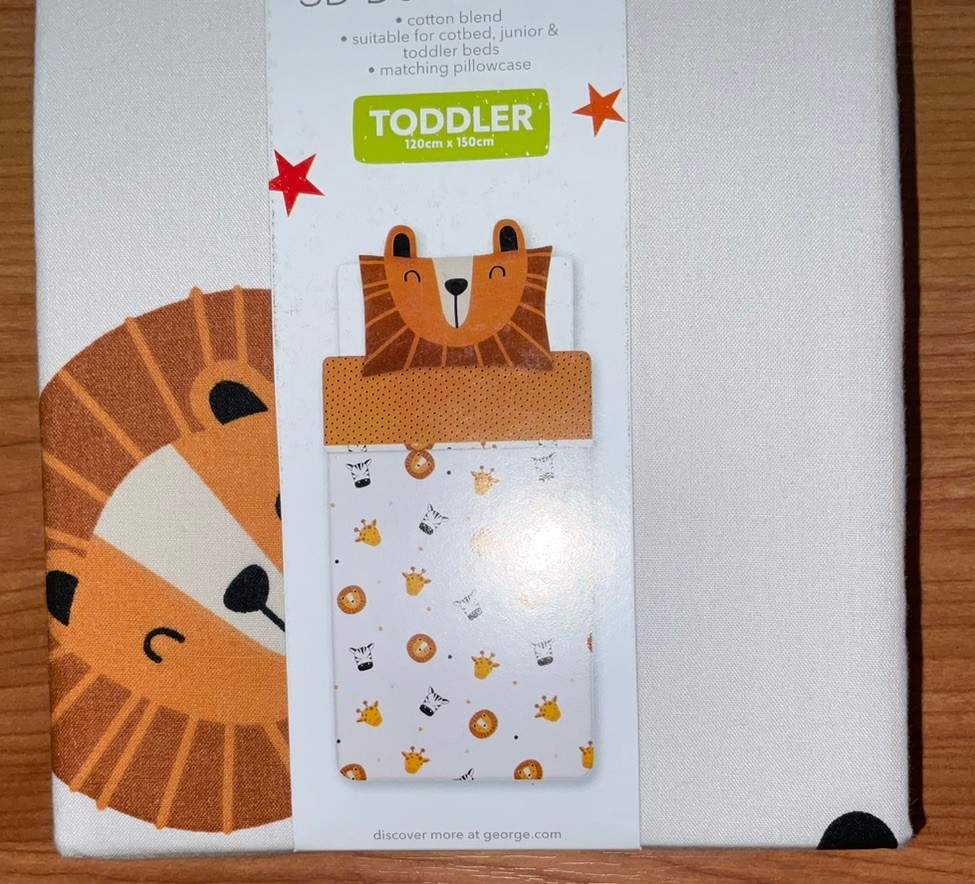 Set piumone reversibile letto George bambino e junior tema animali NUOVO foto 2