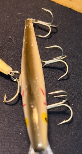 Lot Of 4 Vintage Big Game Cotton Cordell Red Fin Fishing Lures Deep Dive, Joint - Picture 3 of 6
