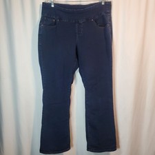 Jag Jeans Women's 16W Dark Wash Pull-On High Rise Bootcut Denim Pants Jeans Stre