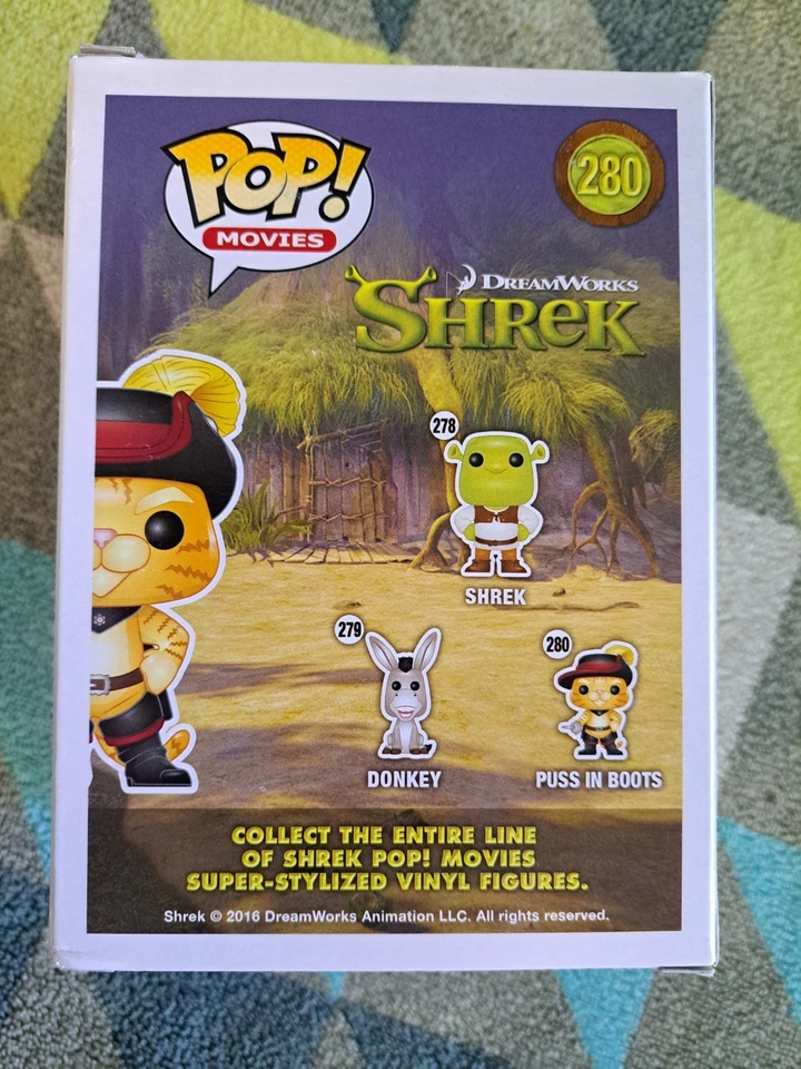 Puss in Boots Pop 280 - Dreamworks - Shrek - Funko Pop! 2015 Vaulted + Protector - image 4 of 4