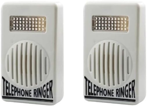 2Pcs White Telephone Ringer Amplifier Bell Extra-Loud Telephone/Phone