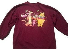 Vintage 90's POOH Tigger Disney Jerry Leigh Burgandy Sweatshirt Adult XXL