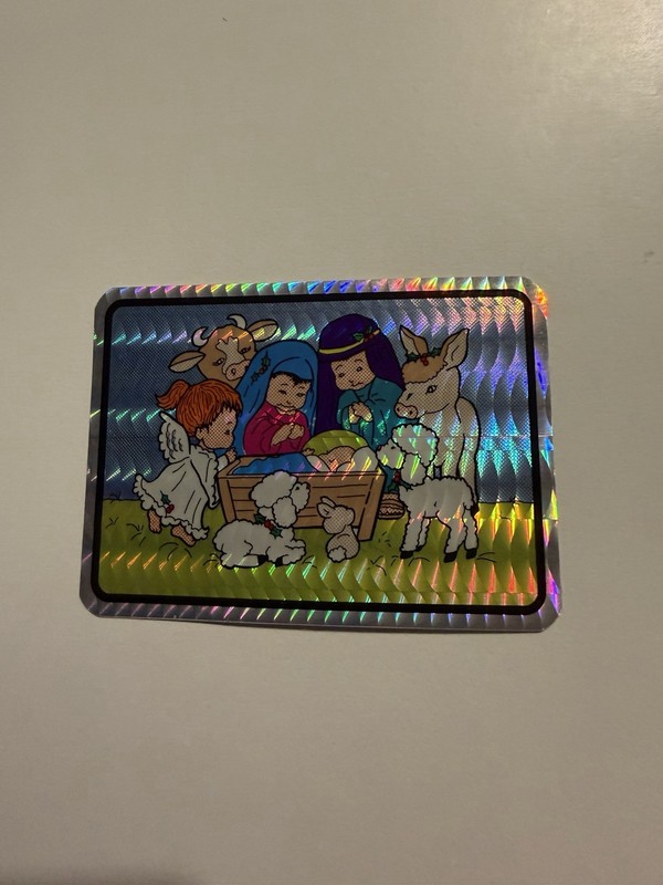 VINTAGE Stickers Prismatic Vending Machine Nativity