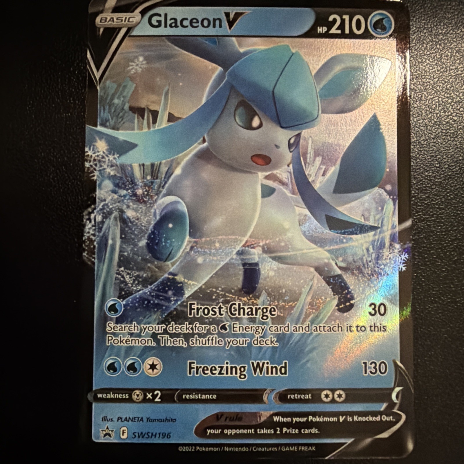 Glaceon V Pokemon Sword & Shield SWSH196 Black Star Promo NM