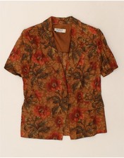 Giacca blazer donna MARELLA 1 bottone manica corta UK 14 marrone medio BZ89