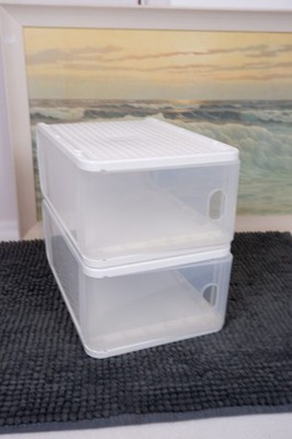 Set Stapelbar Transparent Kunststoff Schublade Organizer Aufbewahrung Schuhe Kleinteile Box