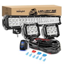 20 Inch126W Led Light Bar 20 Inch 126W with 2Pcs 18W LED Pods  Wiring Harness