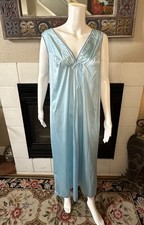 Vtg Size 42 Blue Nightgown Made in USA Length 50.5  