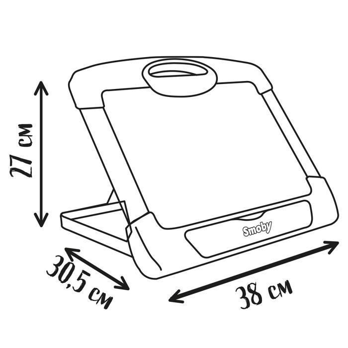 Ardoise nomade Smoby 3 utilisations avec surface blanche effaçable à sec
