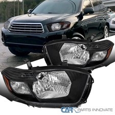 Black Fits 2008-2010 Toyota Highlander Japan Built Headlights Lr Pair Headlamps