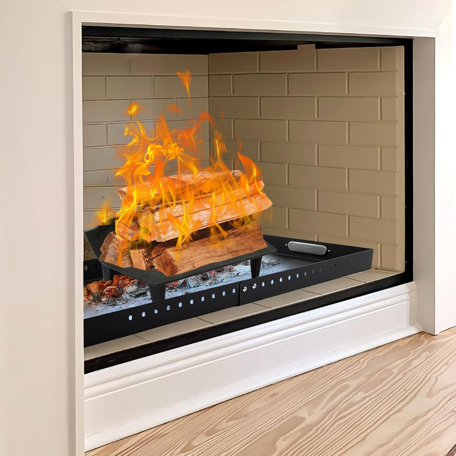 Adjustable Fireplace Tray for Ash Collection, Expandable Ash Pan for up to 31" F