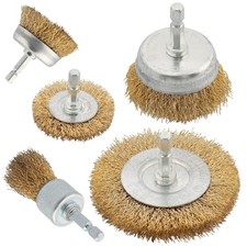 Wenora 5 Pcs Wire Brush For Drill Set Brass Wire Wheel For Drill 1/4 Inch Hex