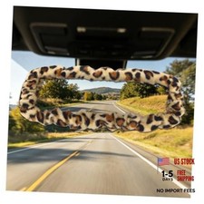 Leopard Car Rear View Mirror Cover,Cute Fuzzy Plush Cars Rearview Mirror Cover