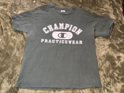 #ad Champion Practice Wear Shirt Mens XL Green Heavy Thick Vintage 90s Spell Out $18.88